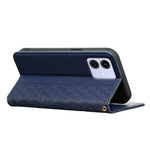 For Honor Play10 4G (Global) Wallet Phone Case Checkered Pattern Imprint Leather Flip Cover with Wrist Strap