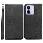 For Honor Play10 4G (Global) Wallet Phone Case Checkered Pattern Imprint Leather Flip Cover with Wrist Strap