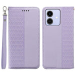 For Honor Play10 4G (Global) Wallet Phone Case Checkered Pattern Imprint Leather Flip Cover with Wrist Strap