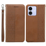 For Honor Play10 4G (Global) Wallet Phone Case Checkered Pattern Imprint Leather Flip Cover with Wrist Strap