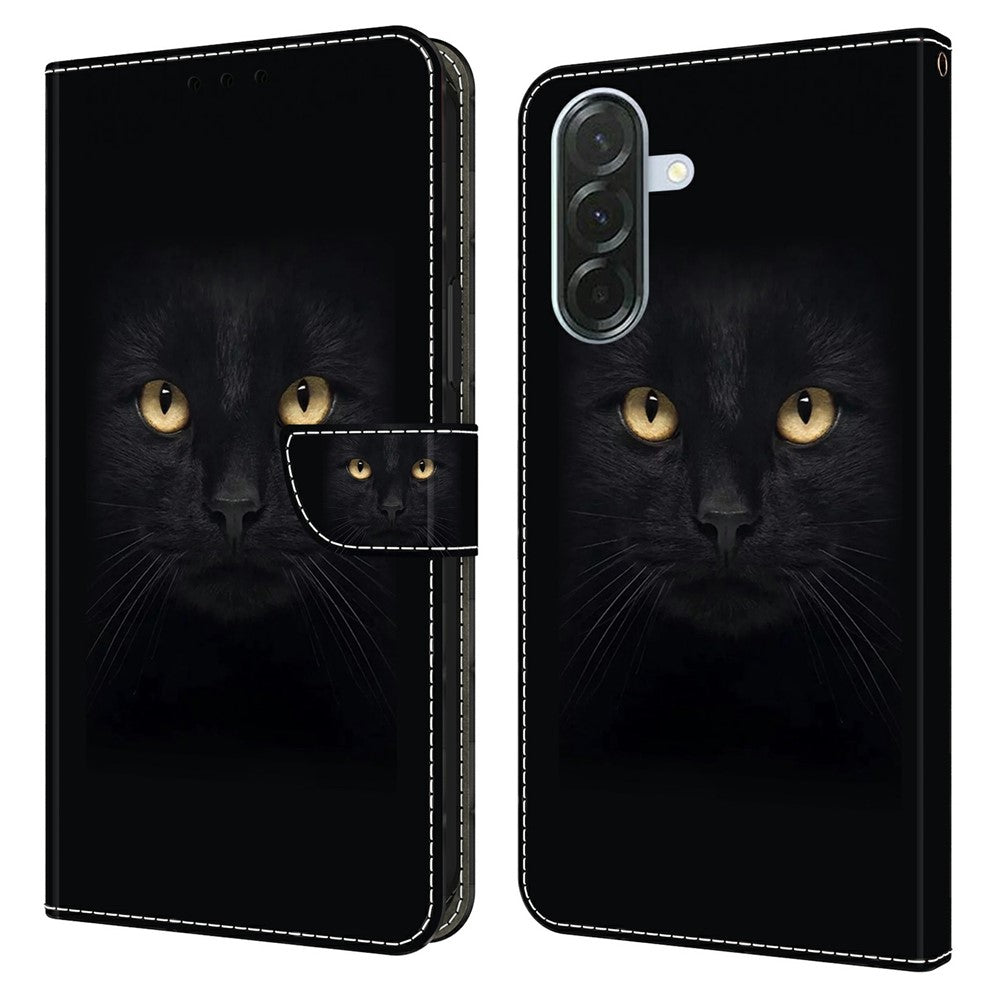 Samsung Galaxy A37 5G-skal med magnetlås och 3D-mönster i läder, plånboksfodral
