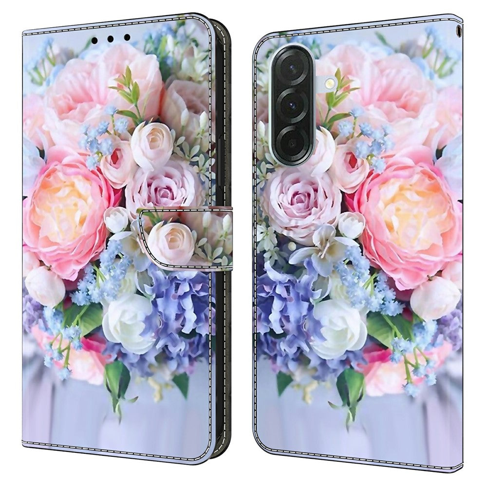 Telefoncover til Samsung Galaxy A57 5G, magnetisk lukning, 3D mønster, læderpung-cover