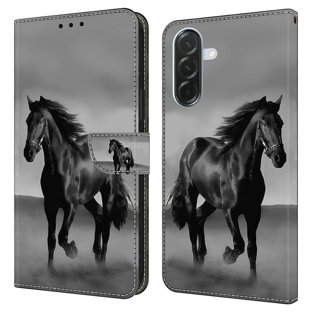 Telefoncover til Samsung Galaxy A57 5G, magnetisk lukning, 3D mønster, læderpung-cover