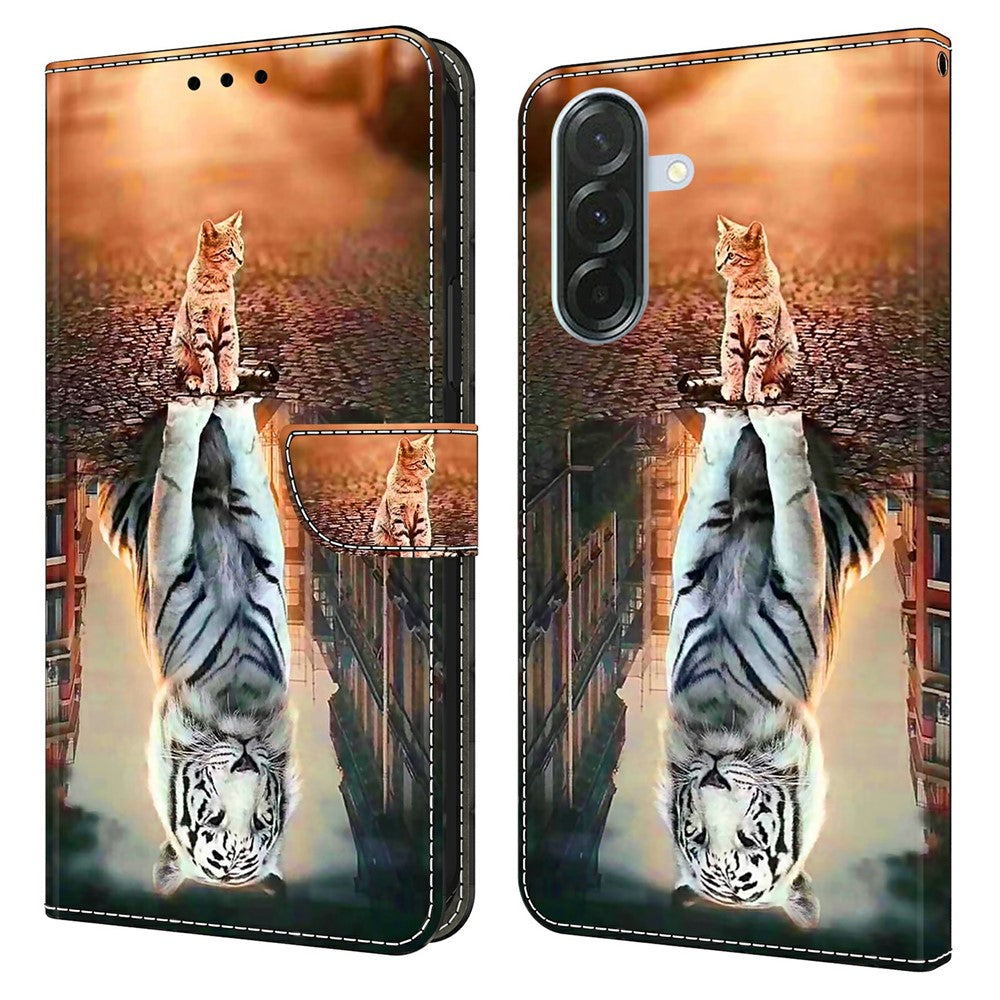 Telefoncover til Samsung Galaxy A57 5G, magnetisk lukning, 3D mønster, læderpung-cover