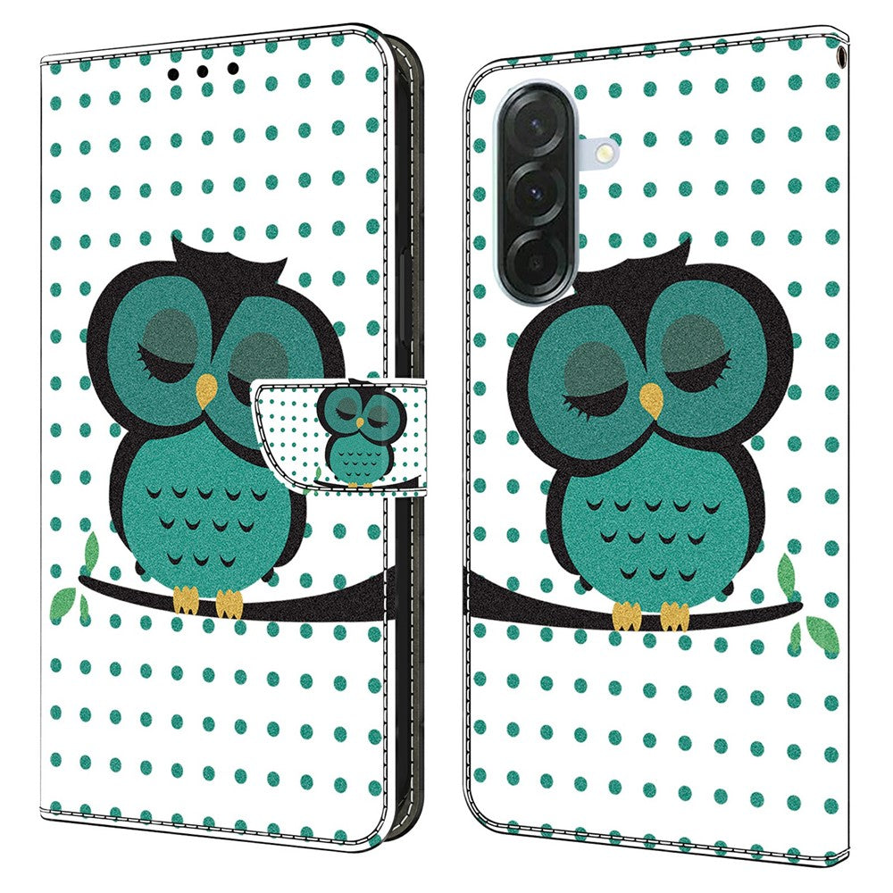 Telefoncover til Samsung Galaxy A57 5G, magnetisk lukning, 3D mønster, læderpung-cover