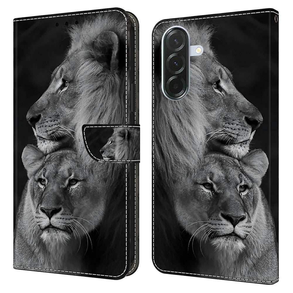 Telefoncover til Samsung Galaxy A57 5G, magnetisk lukning, 3D mønster, læderpung-cover