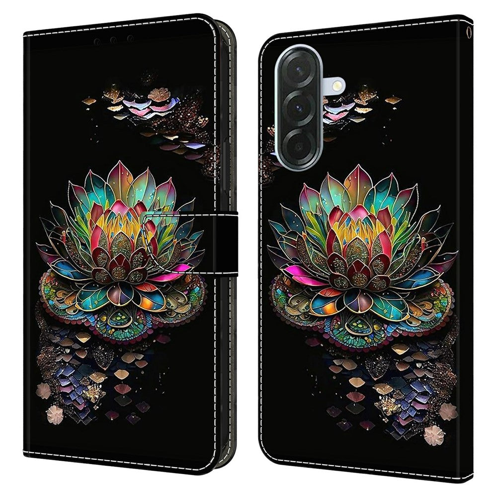 For Samsung Galaxy A57 5G Case with Card Slot Pattern Printed TPU + PU Leather Flip Phone Cover