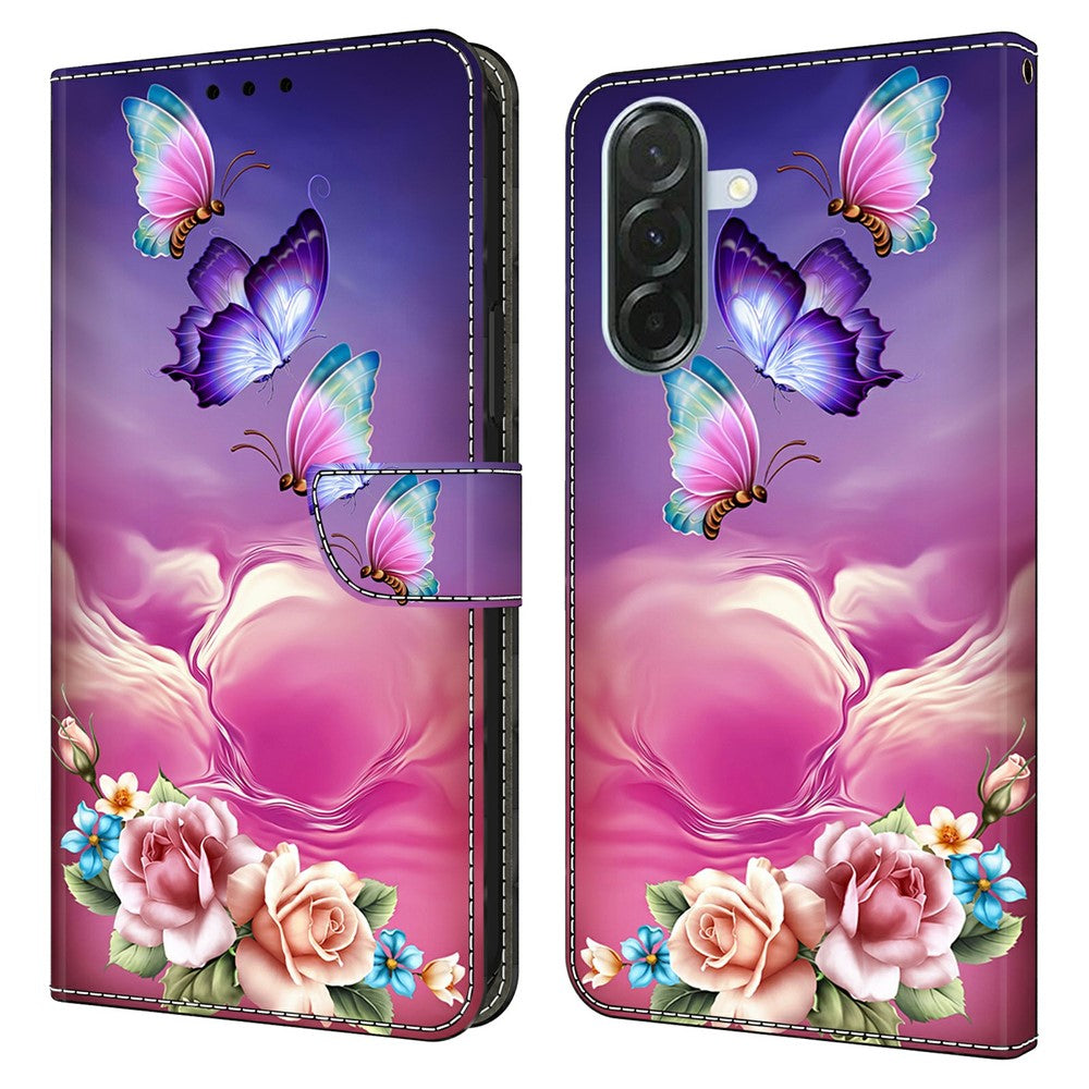 For Samsung Galaxy A57 5G Case with Card Slot Pattern Printed TPU + PU Leather Flip Phone Cover