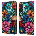 For Samsung Galaxy A57 5G Case with Card Slot Pattern Printed TPU + PU Leather Flip Phone Cover