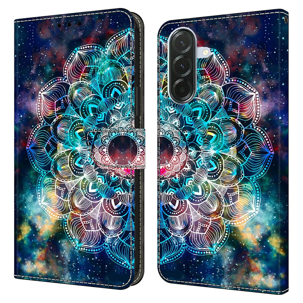 For Samsung Galaxy A57 5G Case with Card Slot Pattern Printed TPU + PU Leather Flip Phone Cover