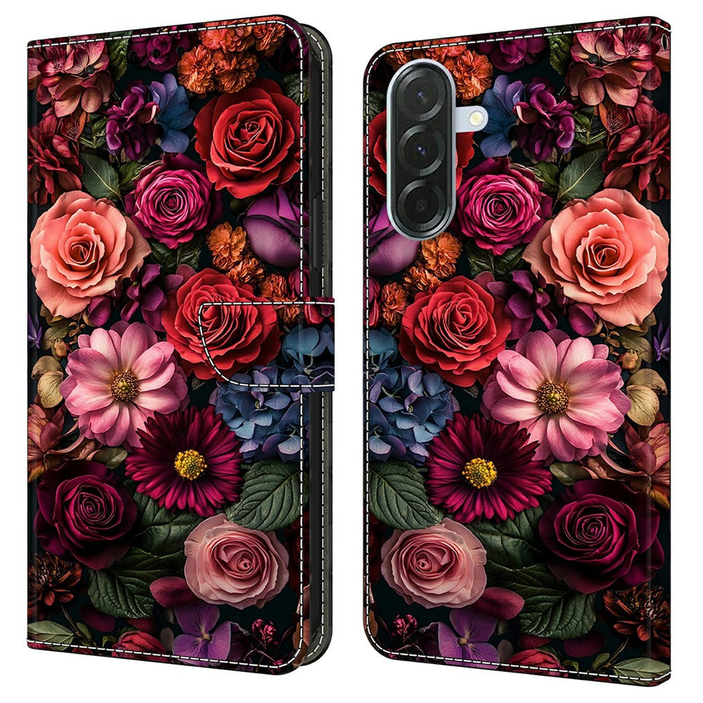 Til Samsung Galaxy A57 5G Wallet Cover Mønstertryk PU Læder Flip Stand Telefoncover