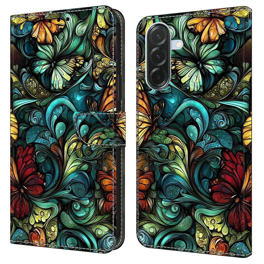 Til Samsung Galaxy A37 5G Pung Etui Mønstertryk PU Læder Flip Stand Telefoncover