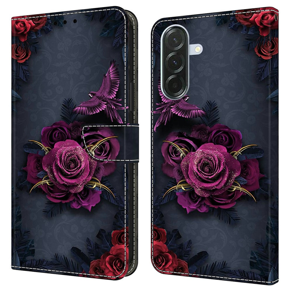 Til Samsung Galaxy A37 5G Pung Etui Mønstertryk PU Læder Flip Stand Telefoncover