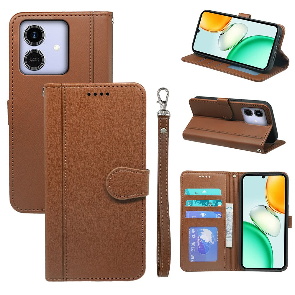 For Honor Play10 4G Pung Etui Magnetisk Lås Læder Telefoncover med Rem