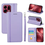 For Oppo Find X9 5G Wallet Case Magnetic Closing PU Leather Phone Cover with Wrist Strap