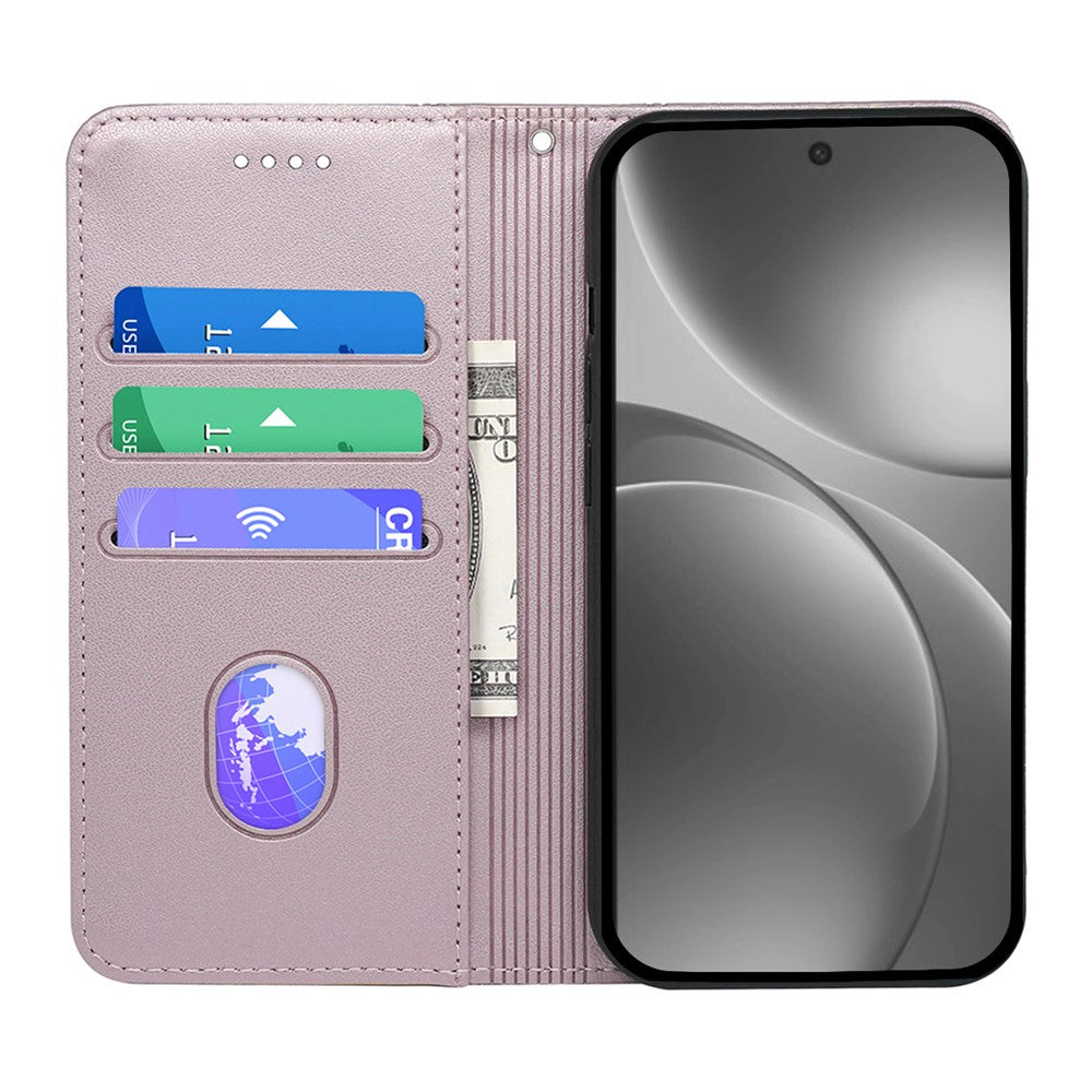 For Oppo Find X9 Pro 5G Wallet Case Magnetic Closing PU Leather Phone Cover with Wrist Strap