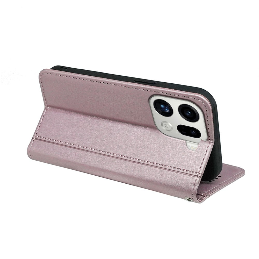 Til Oppo Find X9 Pro 5G Pung Etui Magnetisk Lukning PU Læder Telefoncover med Håndledsrem