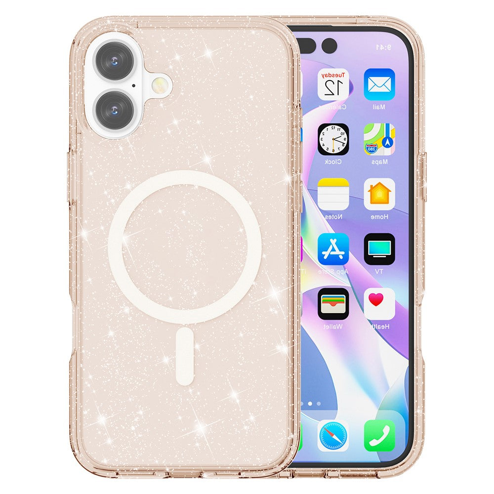AMORUS For iPhone 17 Magnetic Case Compatible with MagSafe Glitter Powder PC + TPU Phone Cover