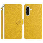 Til Samsung Galaxy A37 5G Etui Blomsterpræg Læder Flip Cover med Håndrem