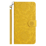 Til Samsung Galaxy A37 5G Etui Blomsterpræg Læder Flip Cover med Håndrem