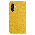 Til Samsung Galaxy A37 5G Etui Blomsterpræg Læder Flip Cover med Håndrem