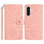 Til Samsung Galaxy A37 5G Etui Blomsterpræg Læder Flip Cover med Håndrem