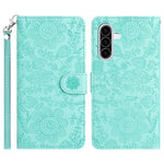 Til Samsung Galaxy A37 5G Etui Blomsterpræg Læder Flip Cover med Håndrem