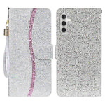 Samsung Galaxy S26-skal i PU-läder, plånbok med korthållare, glitter, mobilskal