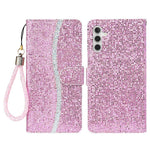Samsung Galaxy S26-skal i PU-läder, plånbok med korthållare, glitter, mobilskal