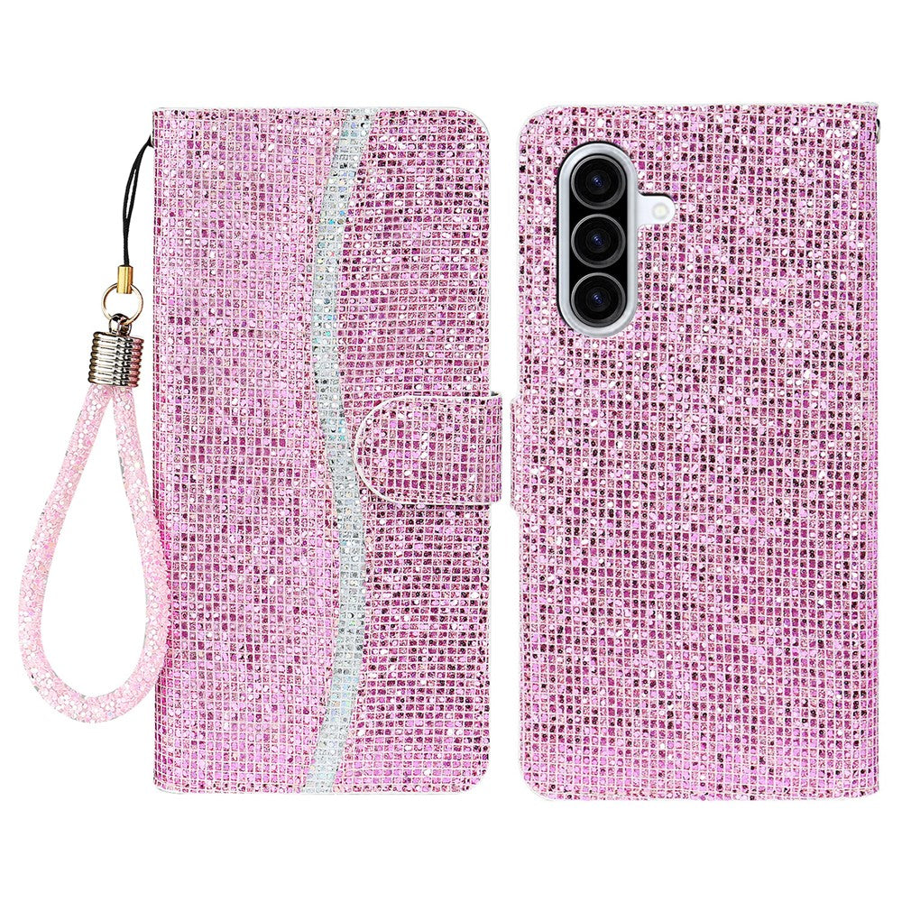 For Samsung Galaxy A37 5G Case PU Leather Wallet Card Slots Glitter Phone Cover