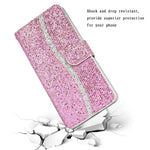 For Samsung Galaxy A37 5G Case PU Leather Wallet Card Slots Glitter Phone Cover