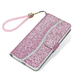 For Samsung Galaxy A37 5G Case PU Leather Wallet Card Slots Glitter Phone Cover