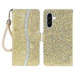 For Samsung Galaxy A37 5G Case PU Leather Wallet Card Slots Glitter Phone Cover