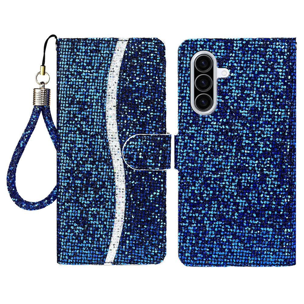 For Samsung Galaxy A37 5G Case PU Leather Wallet Card Slots Glitter Phone Cover