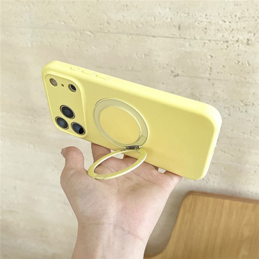 For iPhone 18 Pro / 17 Pro Case 360 Rotating Kickstand Precision Cutout Liquid Silicone Phone Cover