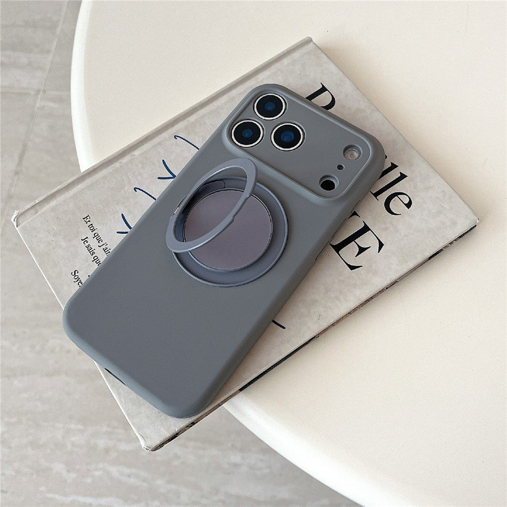 For iPhone 18 Pro / 17 Pro Case 360 Rotating Kickstand Precision Cutout Liquid Silicone Phone Cover