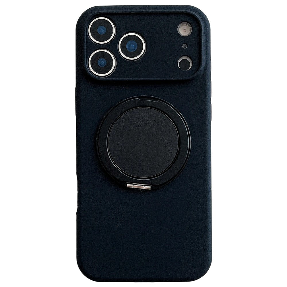 For iPhone 18 Pro / 17 Pro Case 360 Rotating Kickstand Precision Cutout Liquid Silicone Phone Cover