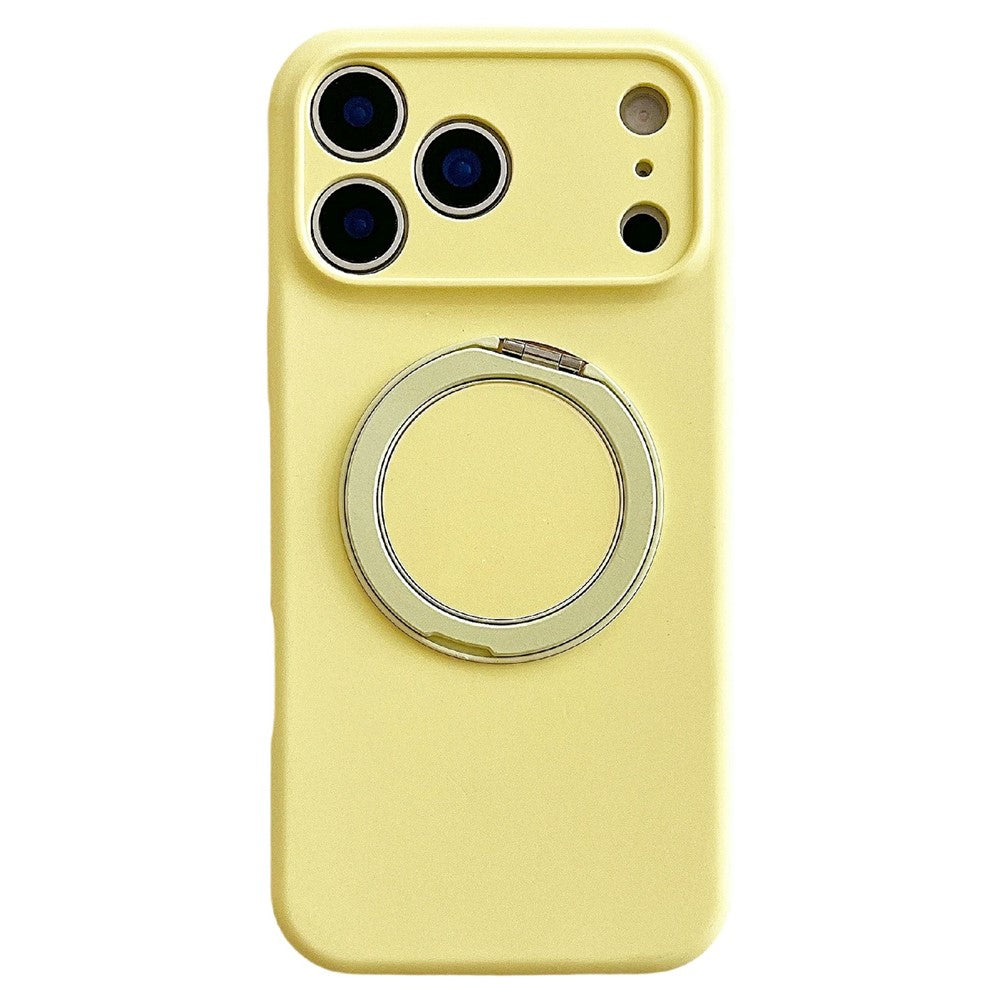For iPhone 18 Pro / 17 Pro Case 360 Rotating Kickstand Precision Cutout Liquid Silicone Phone Cover