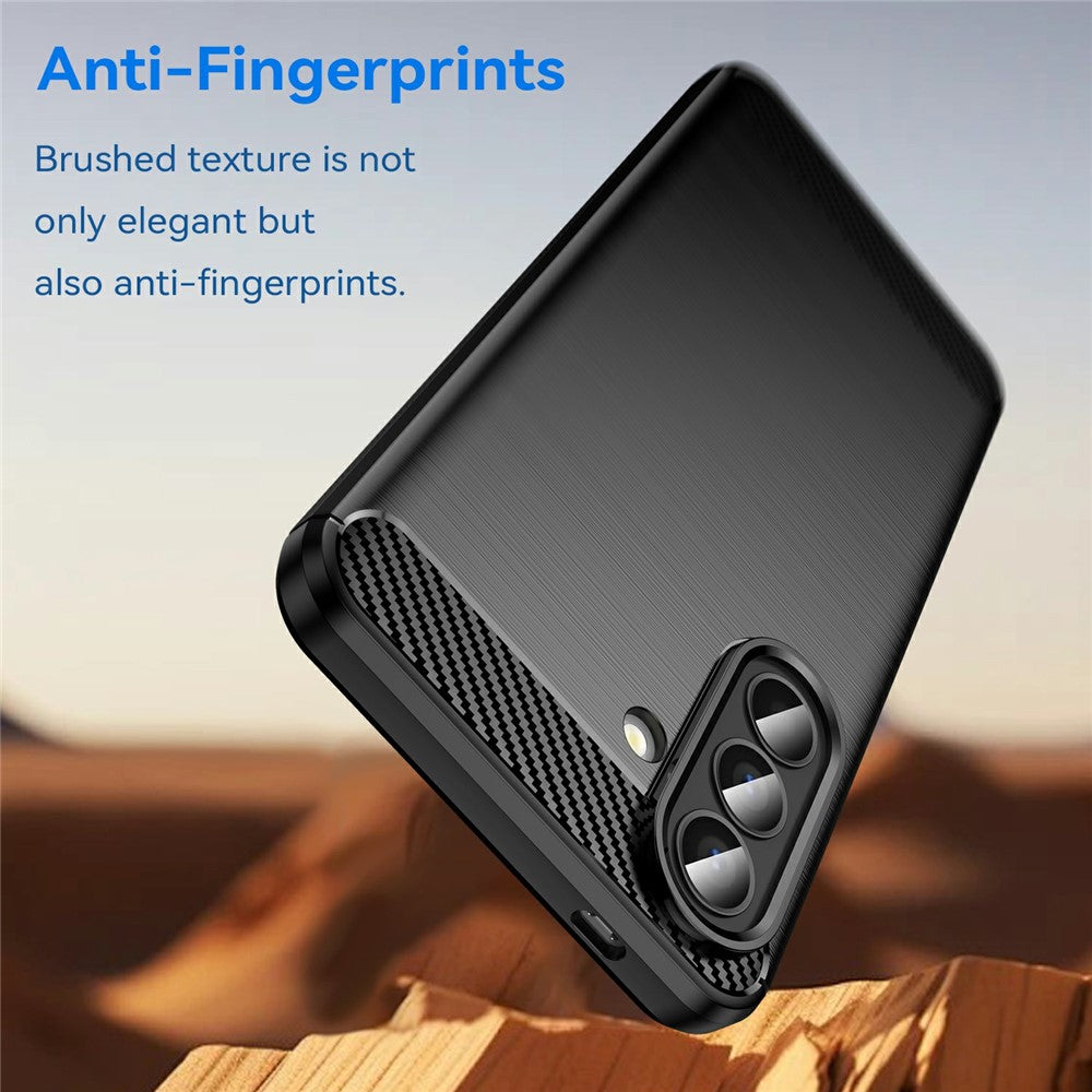 Til Samsung Galaxy A57 5G Etui Beskyttende Telefoncover Kulfibertekstur Børstet