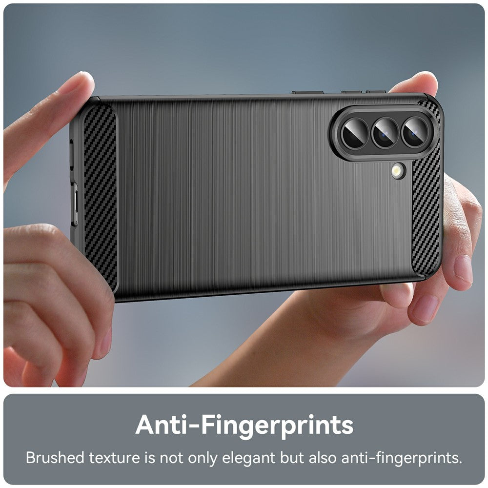 Til Samsung Galaxy A57 5G Etui Beskyttende Telefoncover Kulfibertekstur Børstet