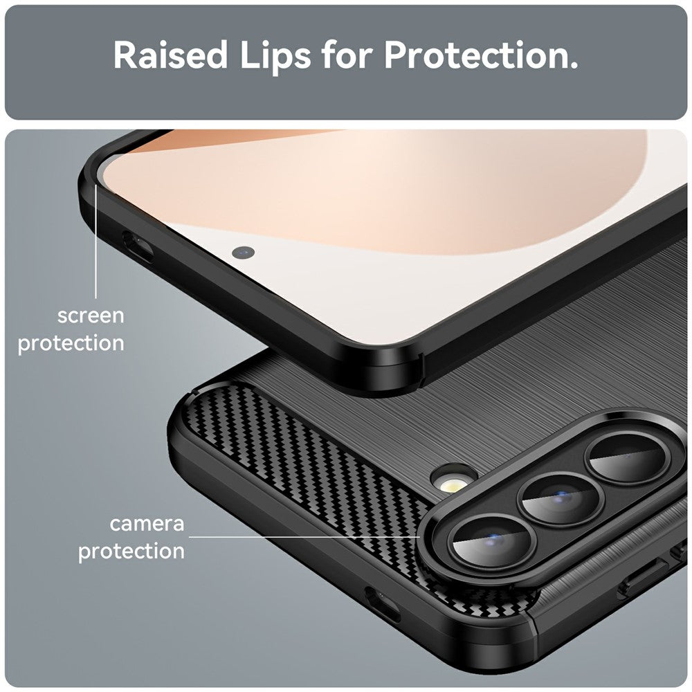 Til Samsung Galaxy A57 5G Etui Beskyttende Telefoncover Kulfibertekstur Børstet