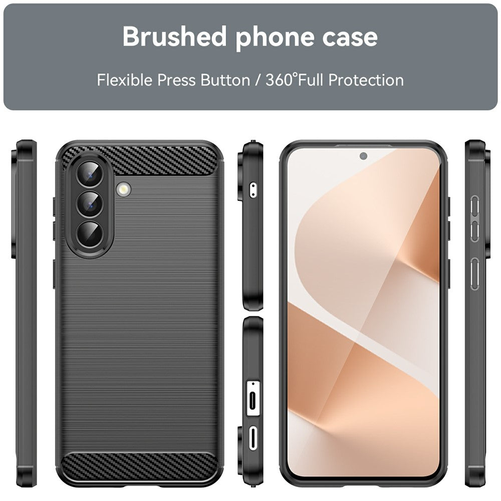 Til Samsung Galaxy A57 5G Etui Beskyttende Telefoncover Kulfibertekstur Børstet