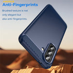 AMORUS til Samsung Galaxy A57 5G etui kulfibertekstur børstet beskyttende telefoncover
