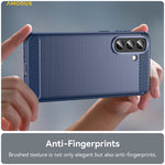 AMORUS til Samsung Galaxy A57 5G etui kulfibertekstur børstet beskyttende telefoncover