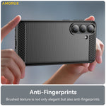 AMORUS For Samsung Galaxy S26+ Case Carbon Fiber Texture Brushed Protective Phone Cover