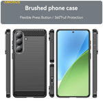 AMORUS For Samsung Galaxy S26+ Case Carbon Fiber Texture Brushed Protective Phone Cover