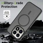 For Xiaomi 15T Magnetic Phone Case Matte Finish TPU PC Shockproof Phone Cover with Tempered Glass