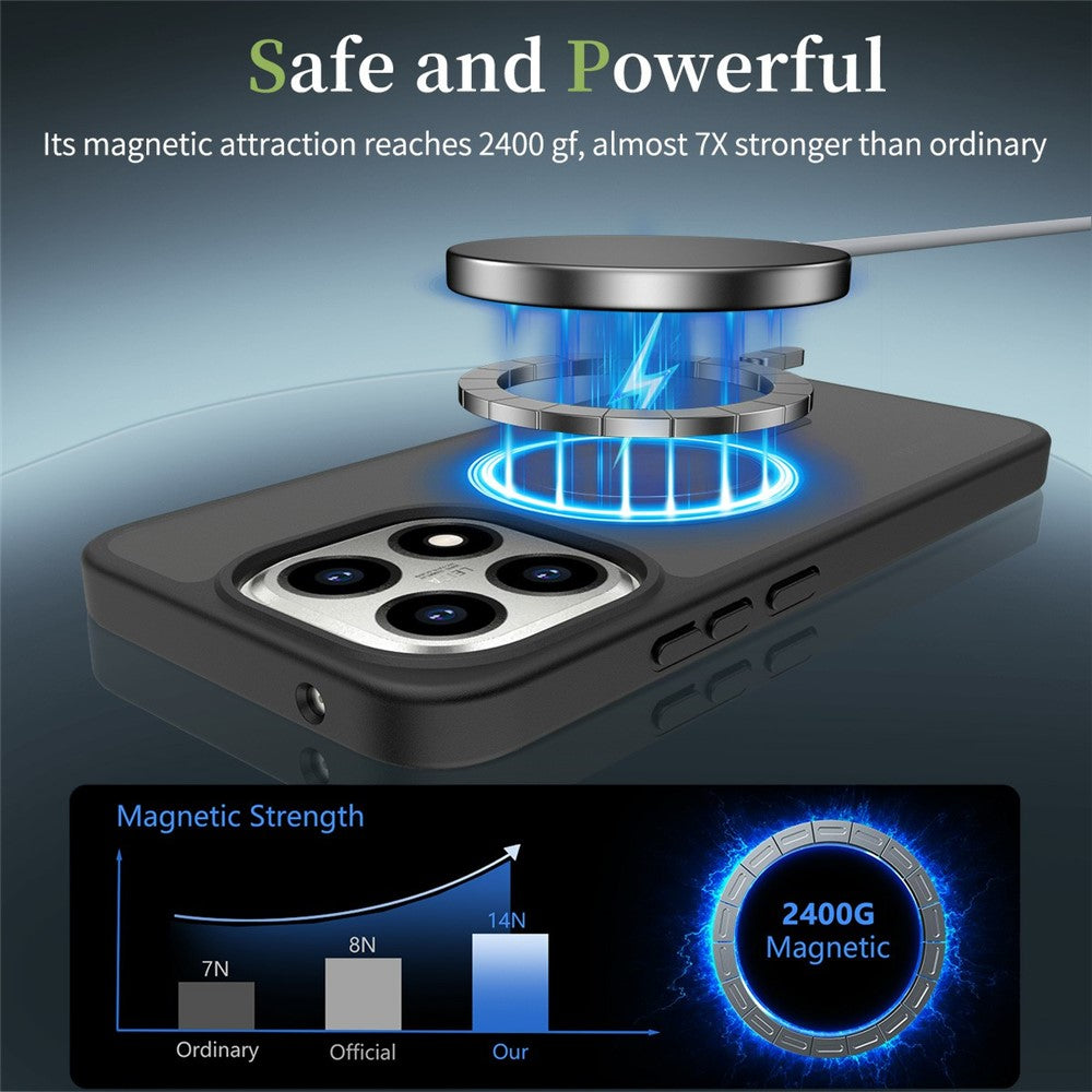 For Xiaomi 15T Magnetic Phone Case Matte Finish TPU PC Shockproof Phone Cover with Tempered Glass