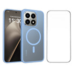 For Xiaomi 15T Magnetic Phone Case Matte Finish TPU PC Shockproof Phone Cover with Tempered Glass
