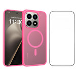 For Xiaomi 15T Magnetic Phone Case Matte Finish TPU PC Shockproof Phone Cover with Tempered Glass